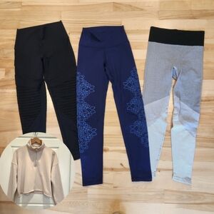 🔥 Sz S Aerie Bundle (As-Is) - 3 Leggings, 1 Sweater